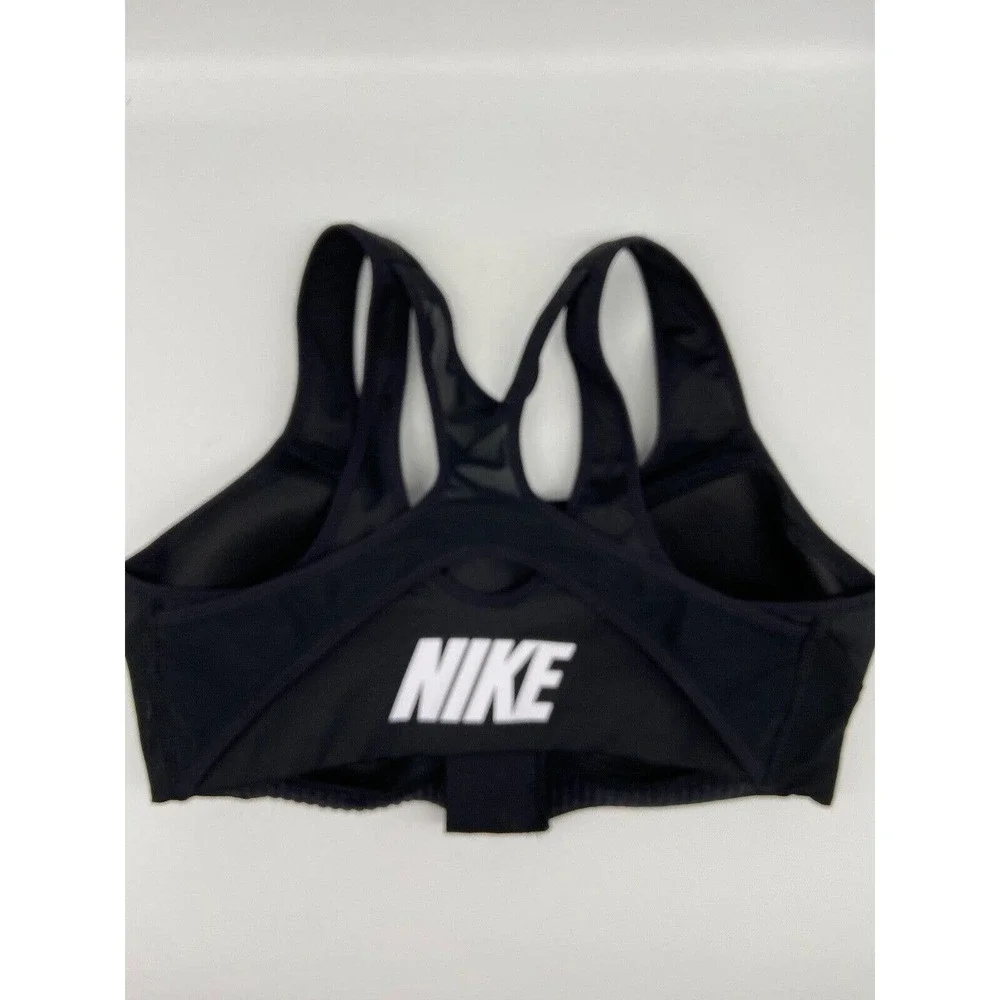 Nike‎ Dri-Fit Sports Bra Women’s Sz S Racerback Zip Up Padded Compression Black